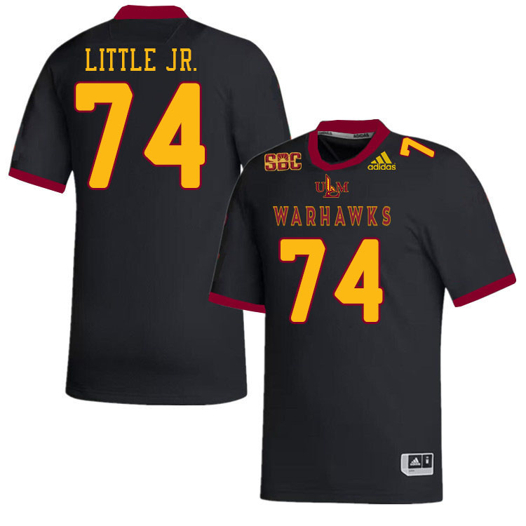 #74 Thomas Little Jr. Louisiana-Monroe Warhawks College Football Jerseys Stitched-Black